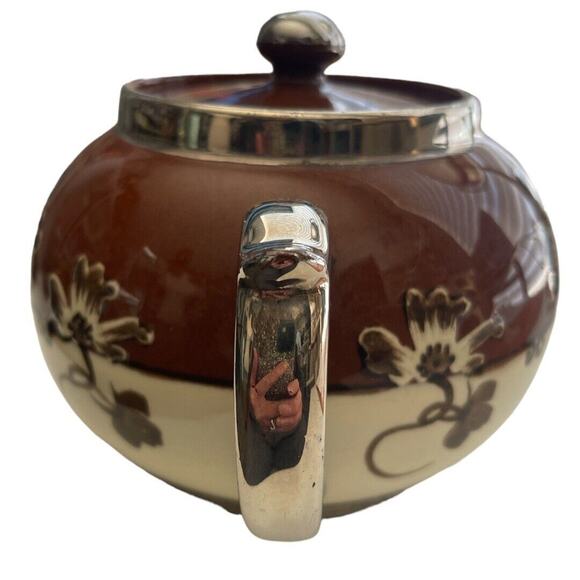 Gibson’s England Brown/Beige/Silver Teapot - Picture 2 of 10